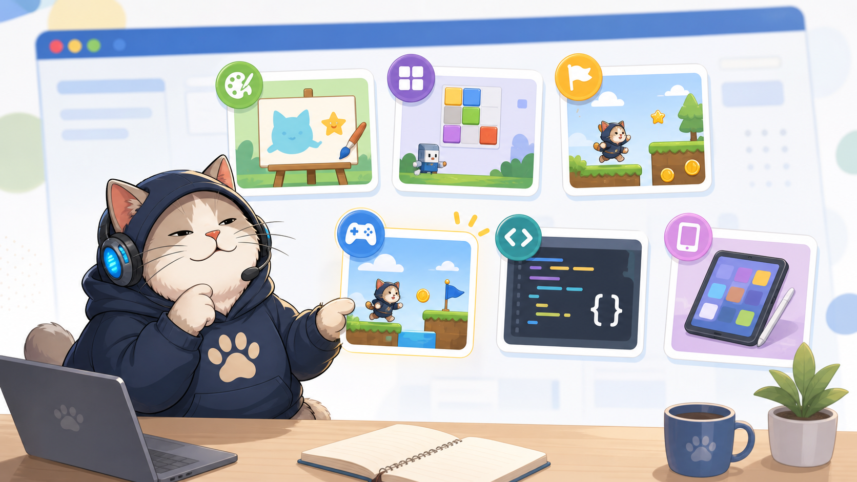 ゴロ先生が小学生向けプログラミングゲームの選び方を案内しているアイキャッチ画像